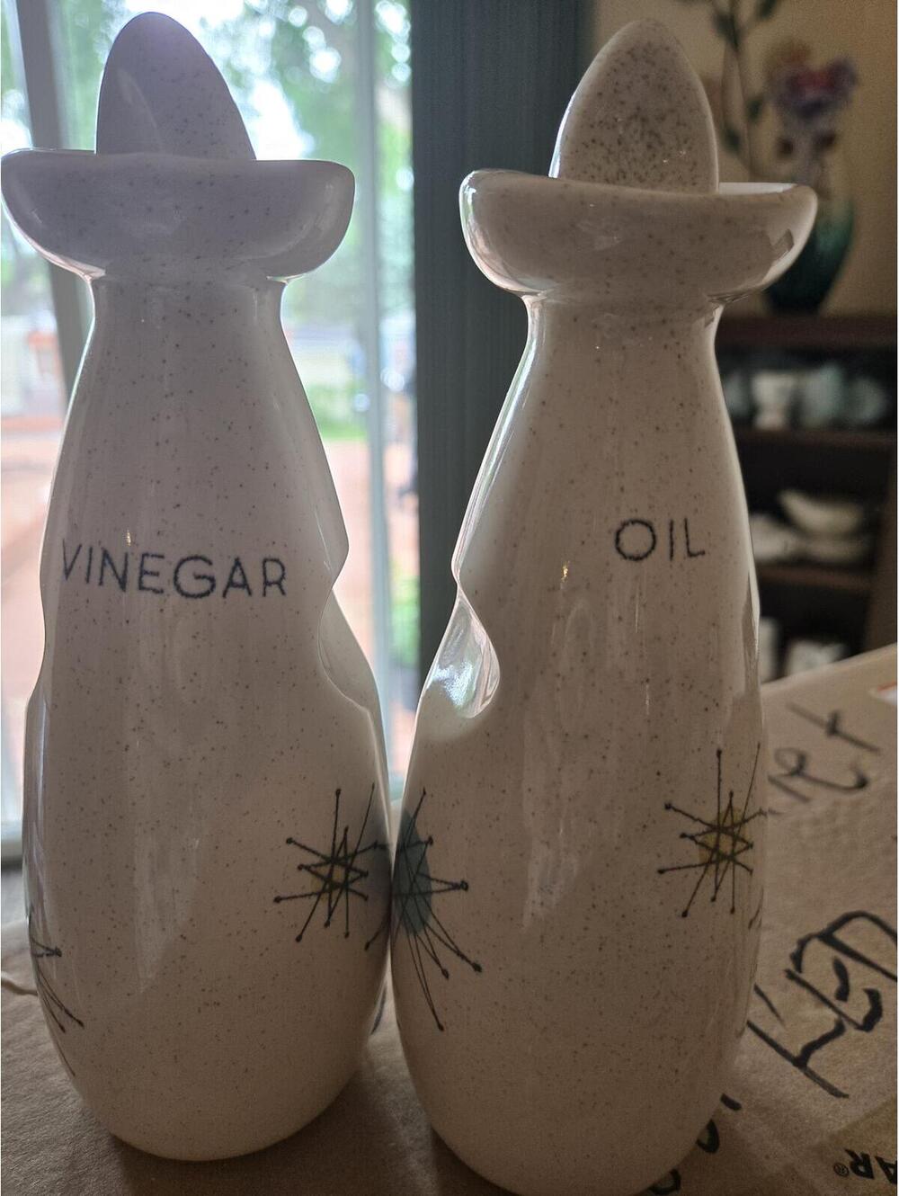 Franciscan Starburst Oil & Vinegar Cruet Set – Near Mint Condition
